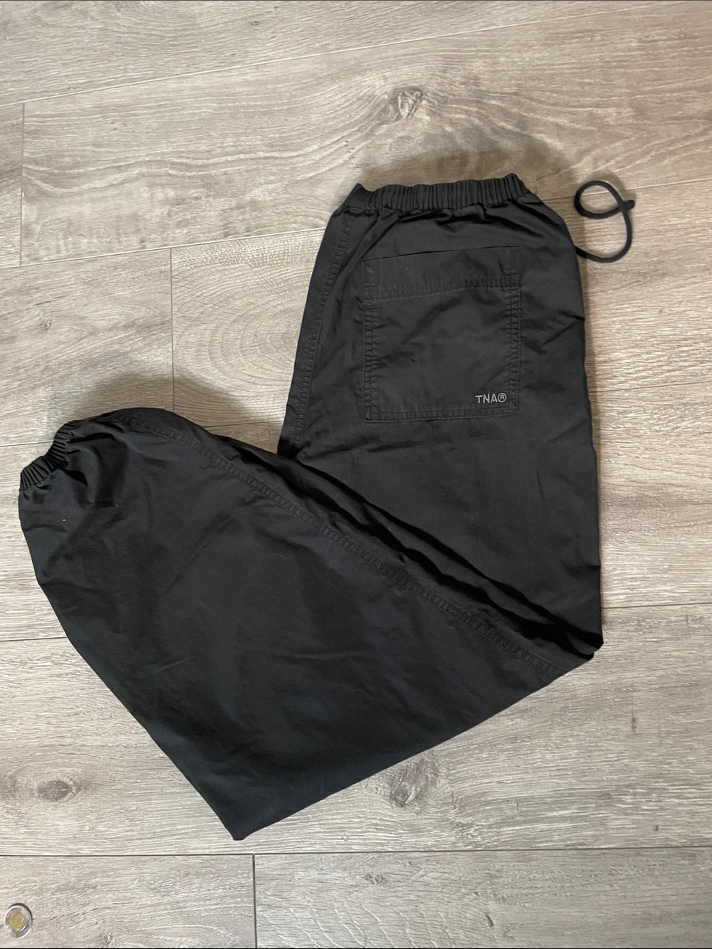 TNA Black Elastic-Waist Joggers